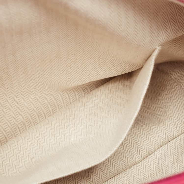 Pre Owned Hermes Hibiscus Canvas Large Bride-a-Brac Pouch