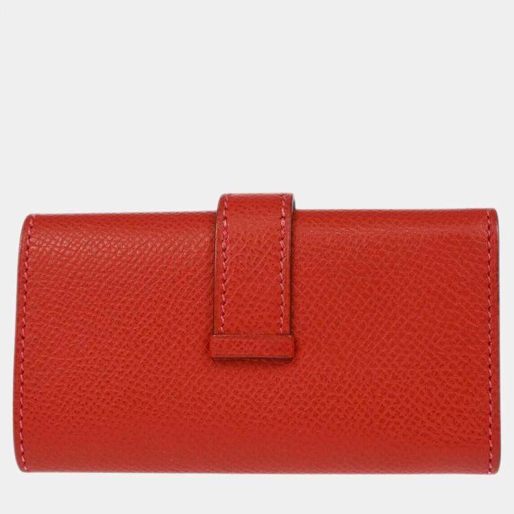 Pre Owned Hermes Rouge Casaque Epsom Key Case