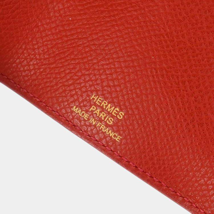 Pre Owned Hermes Rouge Casaque Epsom Key Case