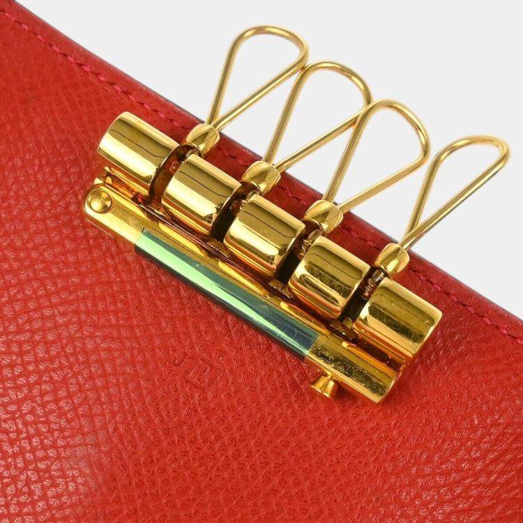 Pre Owned Hermes Rouge Casaque Epsom Key Case