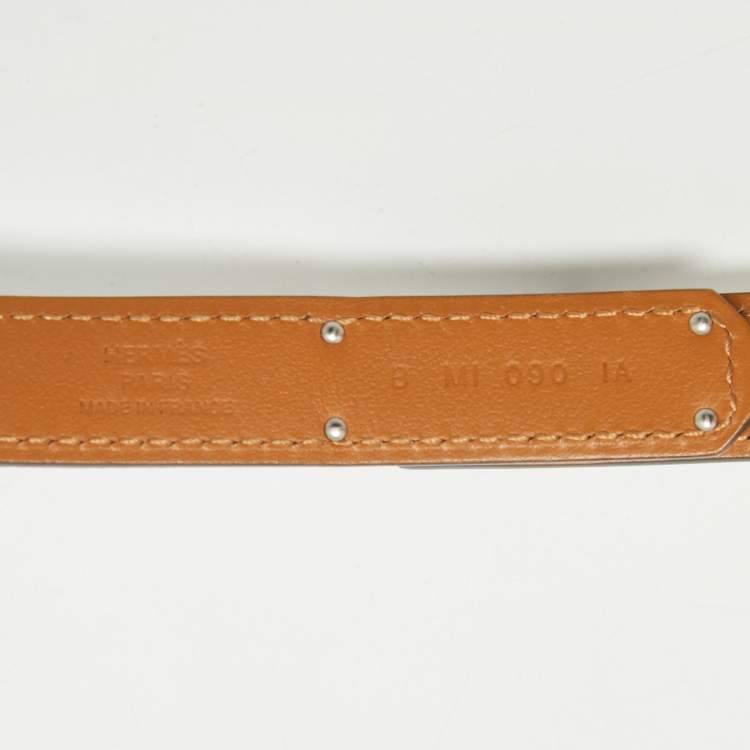 مملوكة مسبقًا Hermes Blanc Epsom Leather Palladium Finish Kelly 18 Belt Adjustable