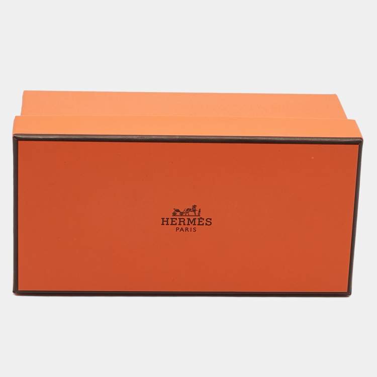 مملوكة مسبقًا Hermes Hinged Orange Enamel Rose Gold Plated Bracelet