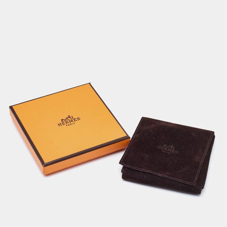 Pre Owned Hermes Caleche Red Enamel Gold Plated Narrow Bangle Bracelet