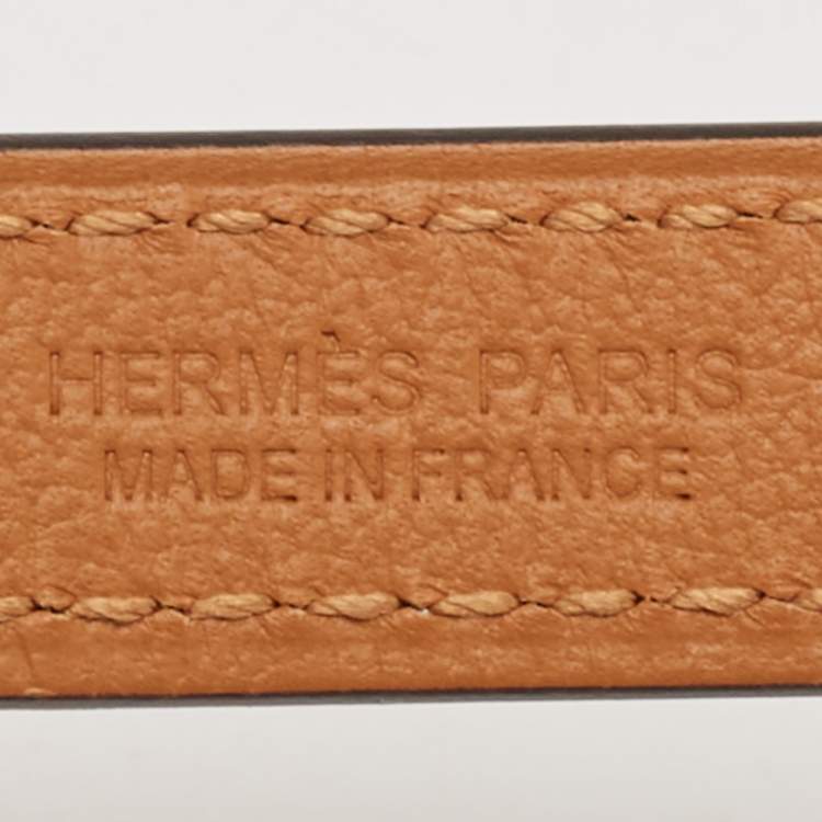 Pre Owned Hermes Gold Epsom Leather Pop H Buckle Belt 85 CM