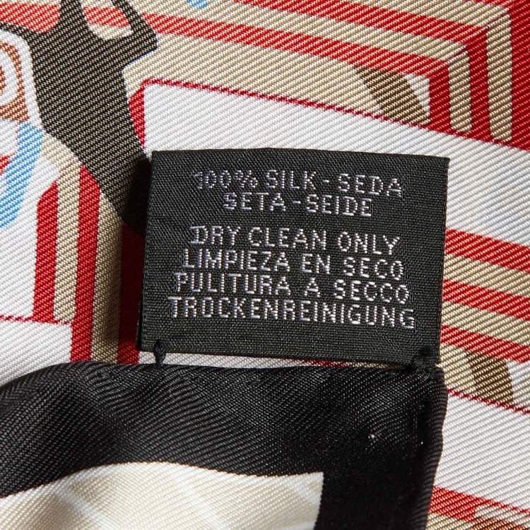 Pre Owned Hermes Multicolor Horse Club Silk Gavroche