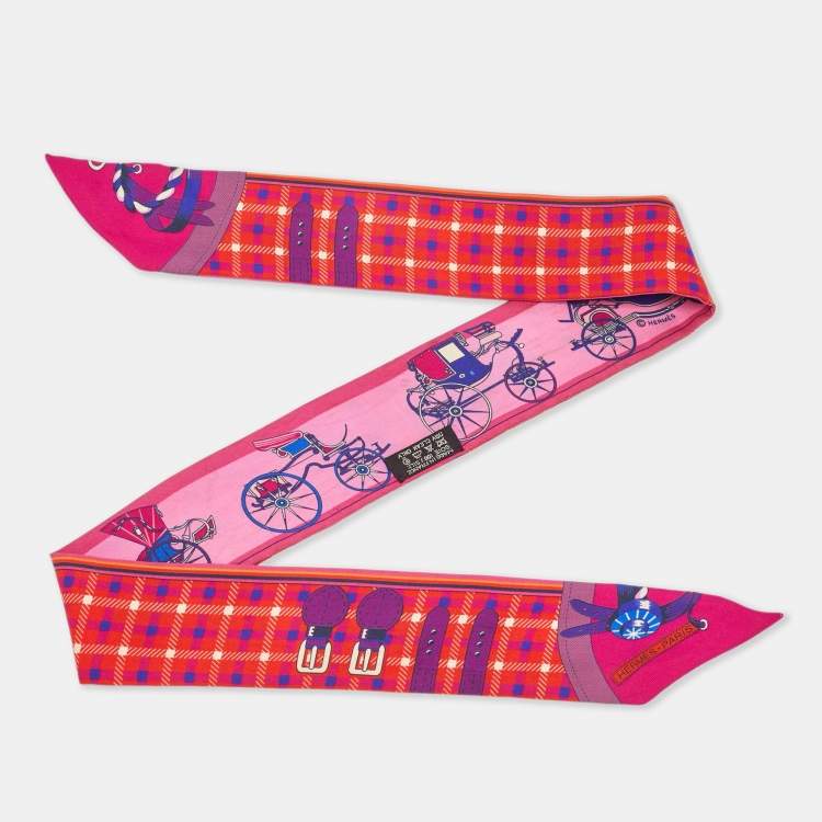 Pre Owned Hermes Pink Voitures Nouvelles Silk Twilly 