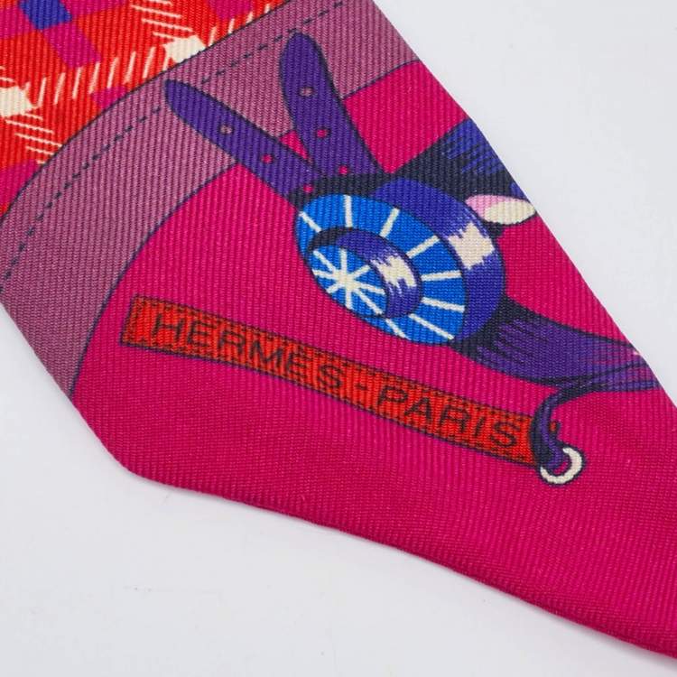 Pre Owned Hermes Pink Voitures Nouvelles Silk Twilly 