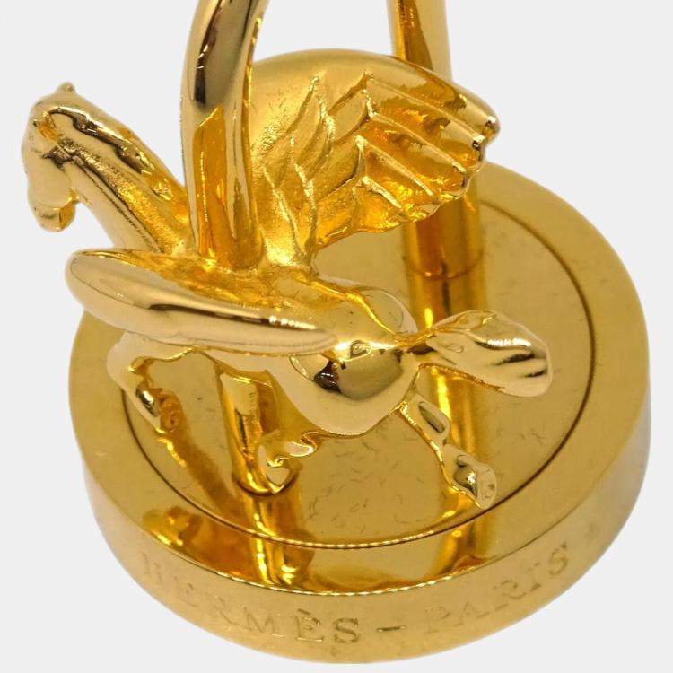 Pre Owned Hermes Gold Plated Pegasus Cadena 