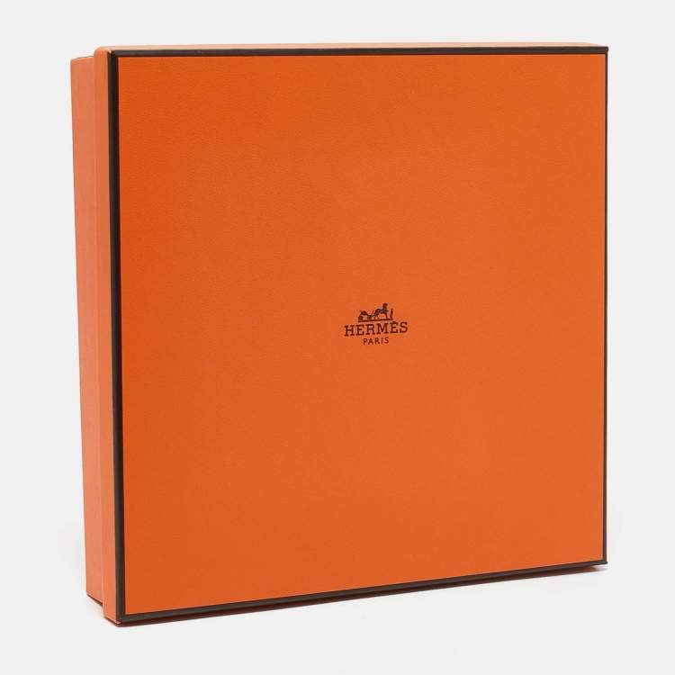 Pre Owned Hermes Rouge Casaque/Magnolia Epsom and Swift Leather H Buckle Reversible Belt 75 CM