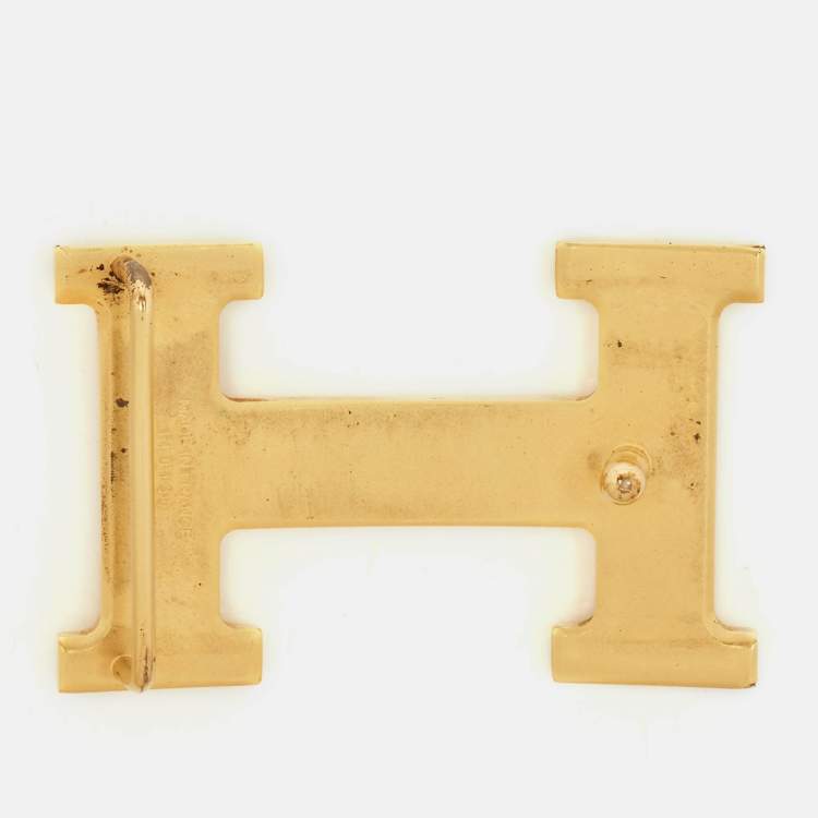 Pre Owned Hermes Gold Plated H Belt Buckle