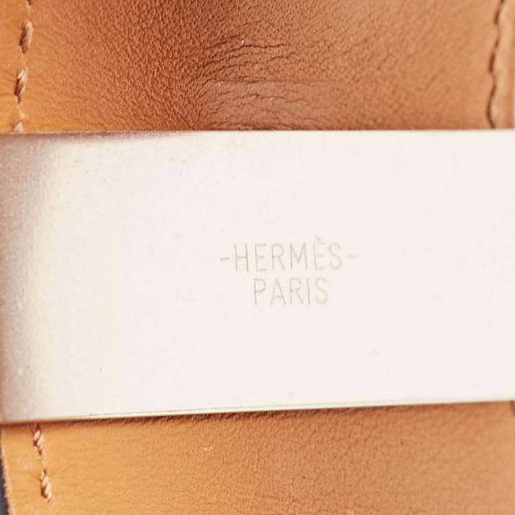 Pre Owned Hermès Collier De Chien Alligator Leather Palladium Plated Bracelet