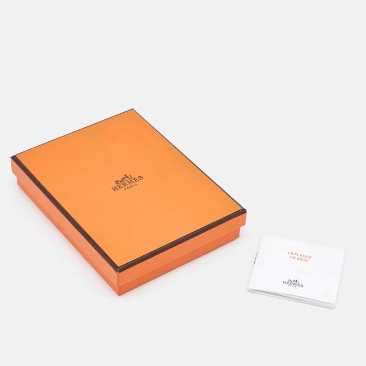 مملوكة مسبقًا Hermès Pop H Mini White Enamel Rose Gold Plated Pendant Necklace