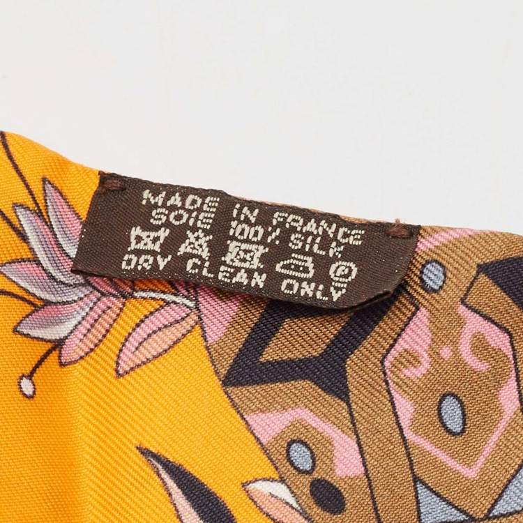 Pre Owned Hermes Orange Silk Fleurs et Papillons de Tissus Twilly