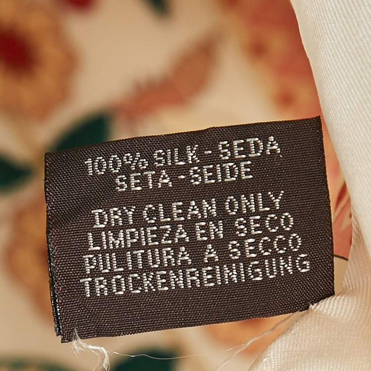 Pre Owned Hermes Pink Printed Silk Axis Mundi Scarf 