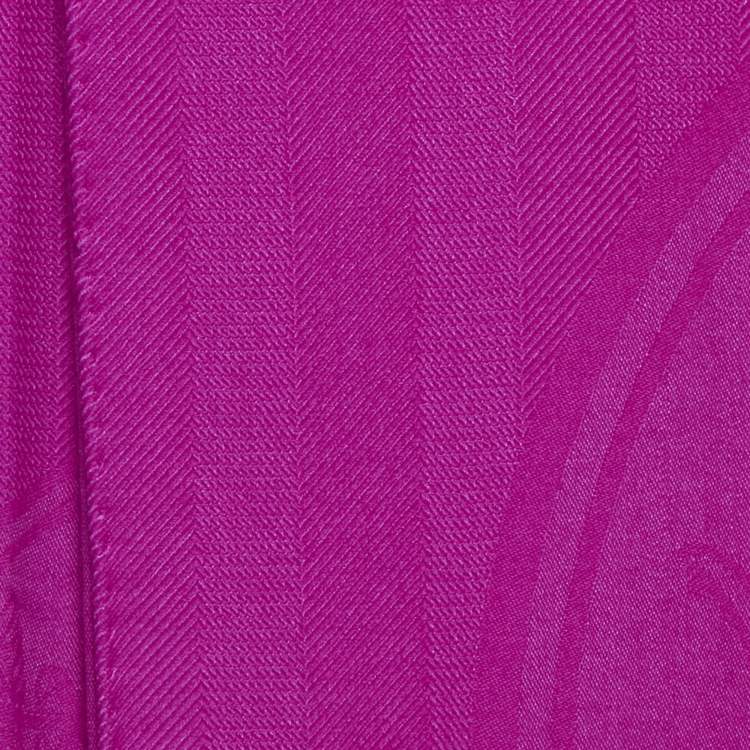 Pre Owned Hermès Pink Jacquard New Libres Cashmere Shawl