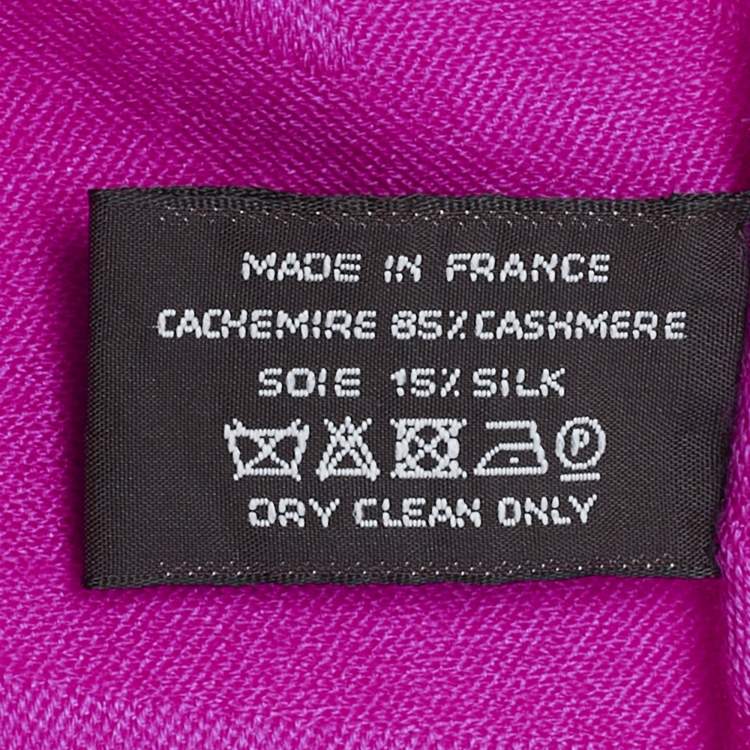 Pre Owned Hermès Pink Jacquard New Libres Cashmere Shawl