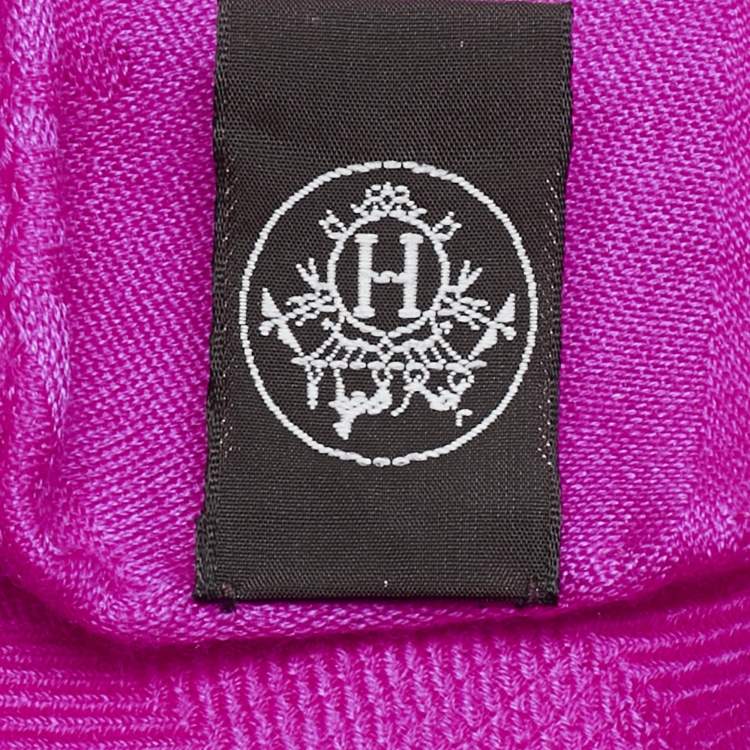 Pre Owned Hermès Pink Jacquard New Libres Cashmere Shawl