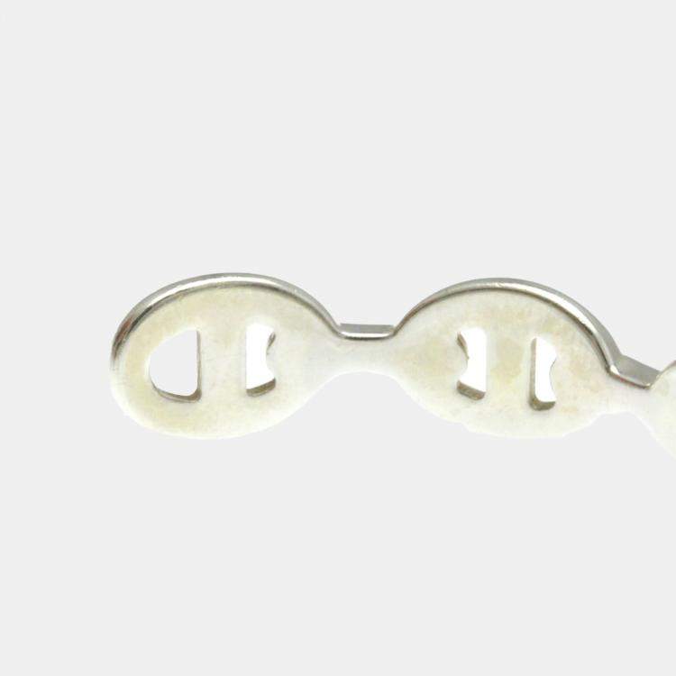 Pre Owned Hermes Silver Chaine D'ancre Bangle Bracelet