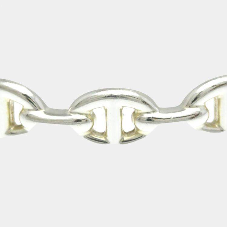 Pre Owned Hermes Silver Chaine D'ancre Bangle Bracelet