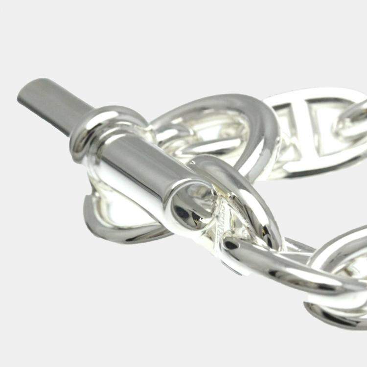 Pre Owned Hermes Silver Chaine D'ancre Chain Bracelet