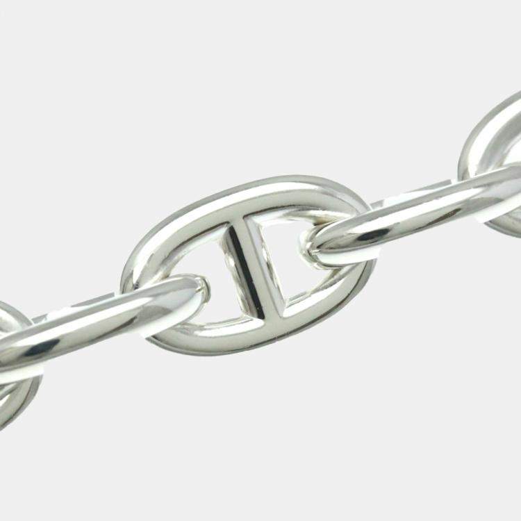 Pre Owned Hermes Silver Chaine D'ancre Chain Bracelet