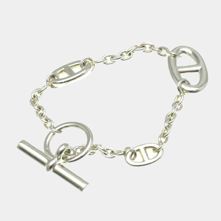Pre Owned Hermes Silver Chaine D'ancre LG Chain Bracelet