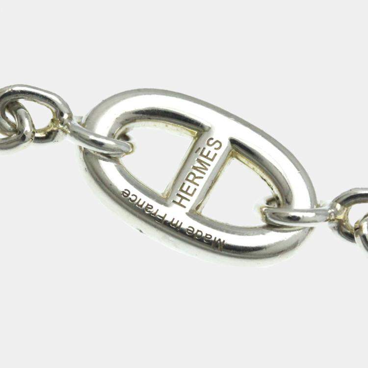 Pre Owned Hermes Silver Chaine D'ancre LG Chain Bracelet