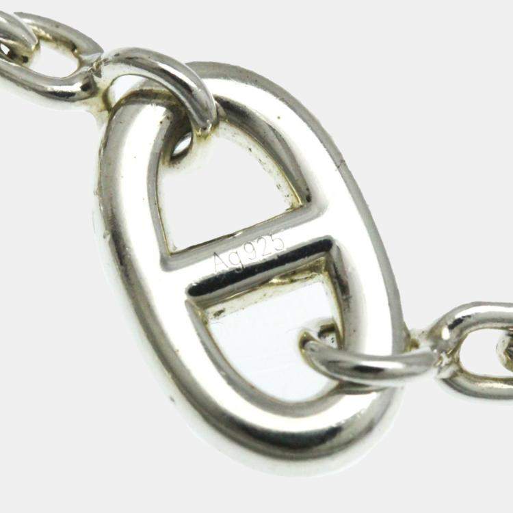 Pre Owned Hermes Silver Chaine D'ancre LG Chain Bracelet