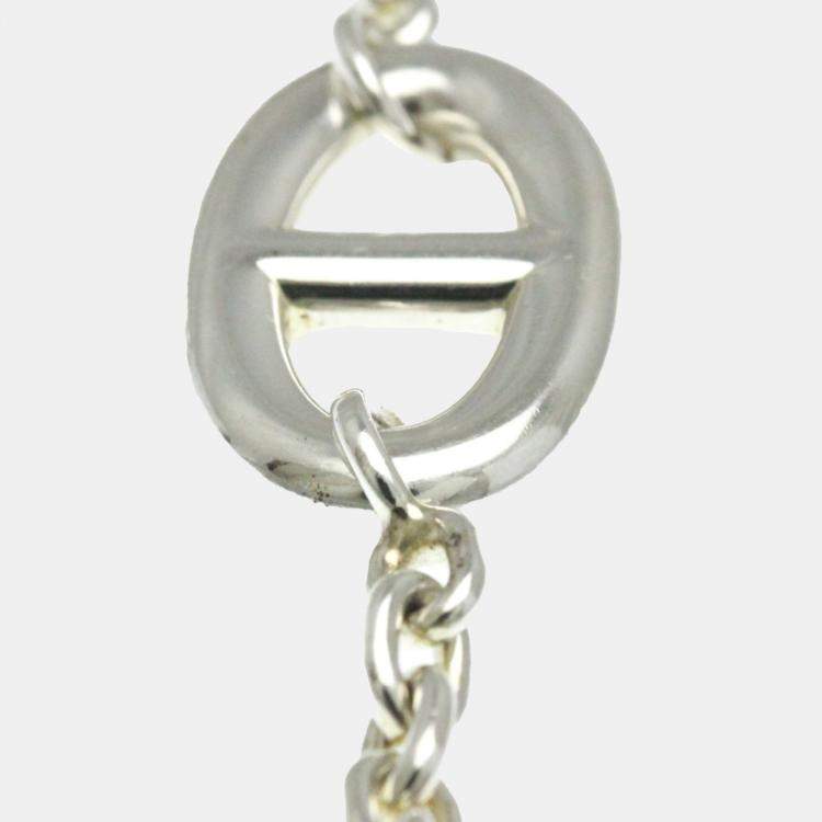 Pre Owned Hermes Silver Chaine D'ancre LG Chain Bracelet