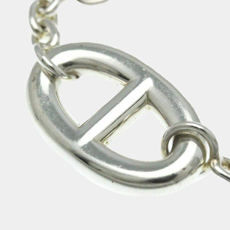 Pre Owned Hermes Silver Chaine D'ancre LG Chain Bracelet
