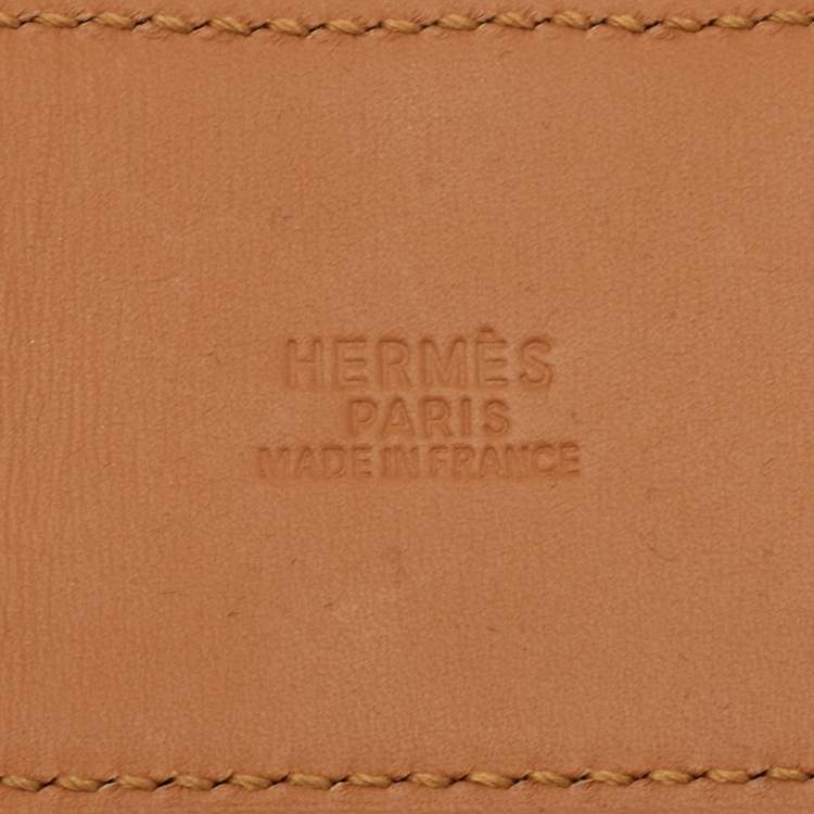 Pre Owned Hermes Black Box Leather Collier de Chien Belt 80 CM