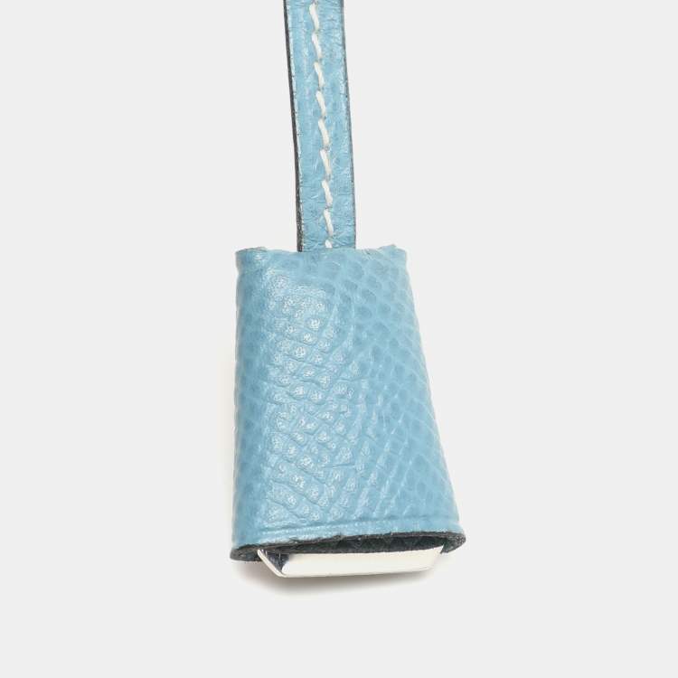 Pre Owned Hermès Blue Epsom Leather Mini Clochette Bag Charm