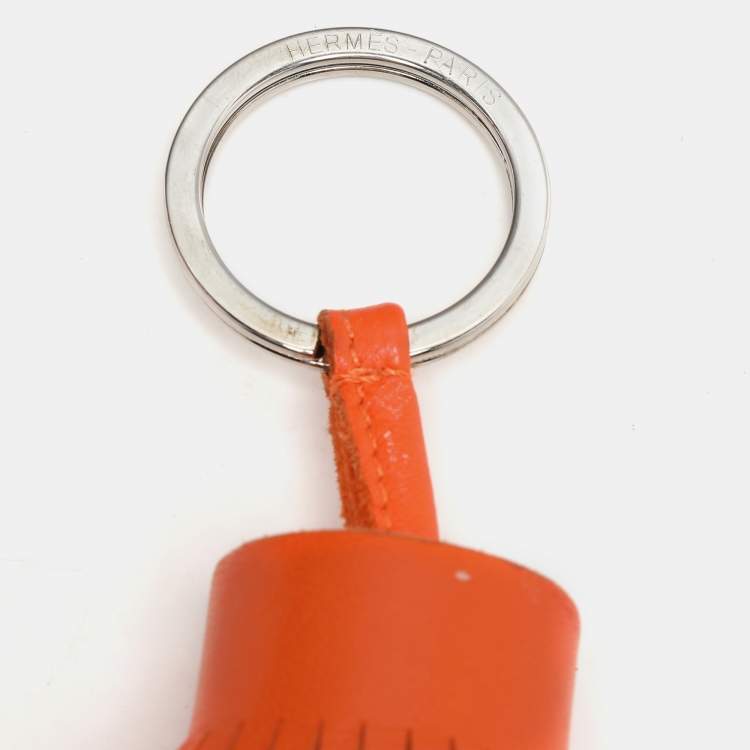 Pre Owned Hermès Orange Leather Milo Carmen Keyring