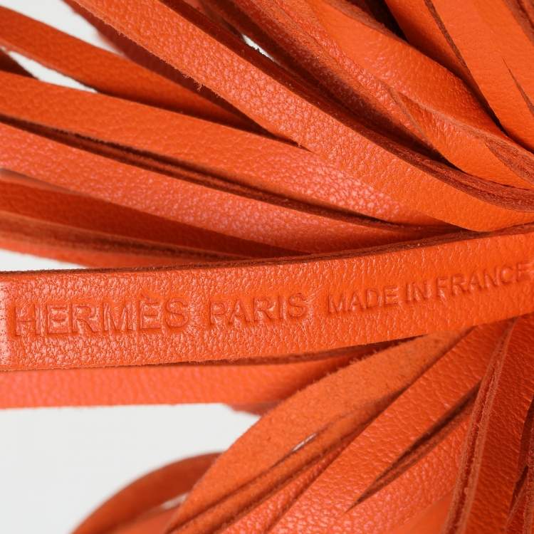 Pre Owned Hermès Orange Leather Milo Carmen Keyring