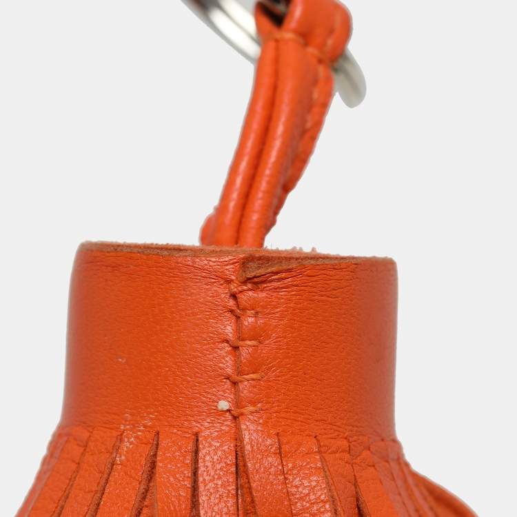 Pre Owned Hermès Orange Leather Milo Carmen Keyring