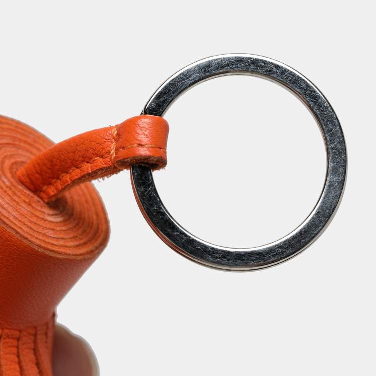 Pre Owned Hermès Orange Leather Milo Carmen Keyring