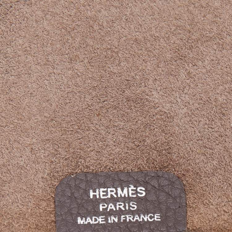 Pre Owned Hermes Etain Taurillon Clemence Leather Ulysse PM Notebook Cover