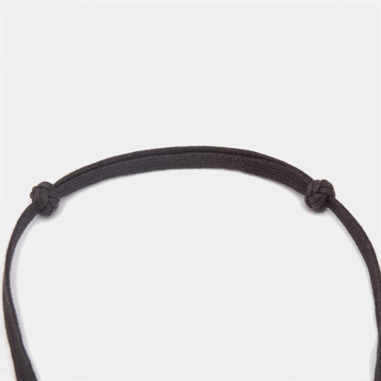 Pre Owned Hermes Isthme Horn Fabric Silver Tone Necklace