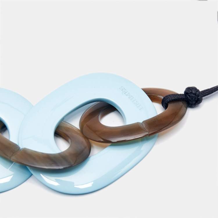 Pre Owned Hermès Karamba Resin Horn Fabric Necklace