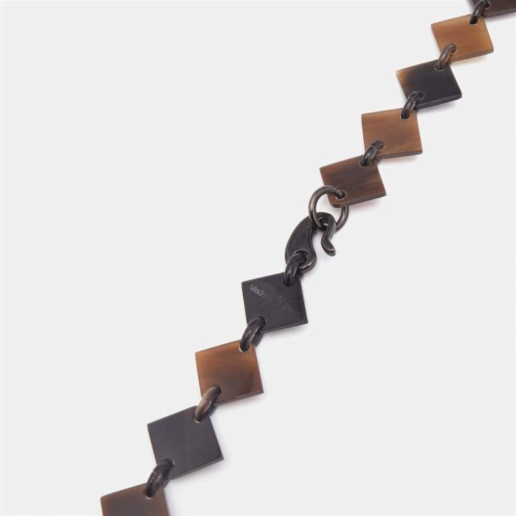 Pre Owned Hermès Diva Horn Multi Color Resin Necklace