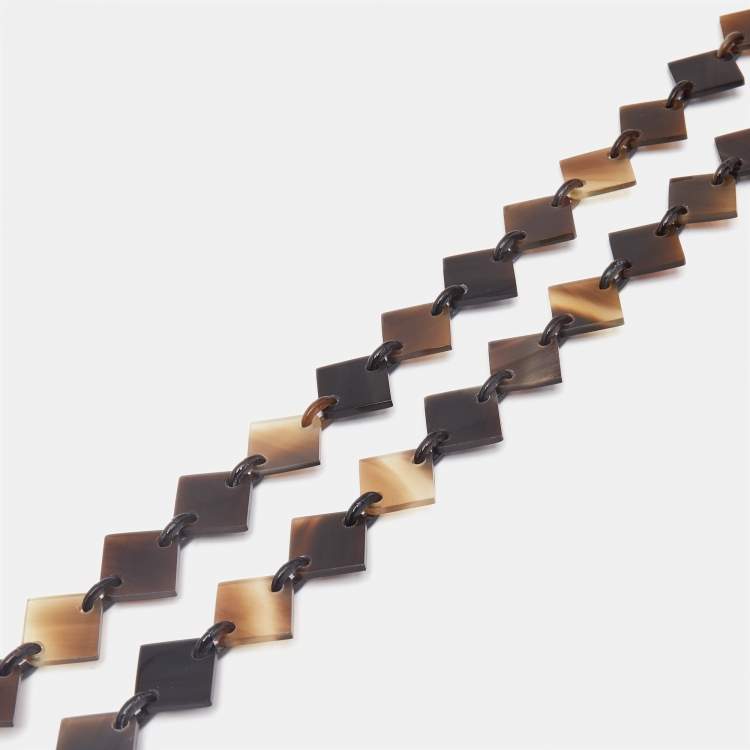Pre Owned Hermès Diva Horn Multi Color Resin Necklace