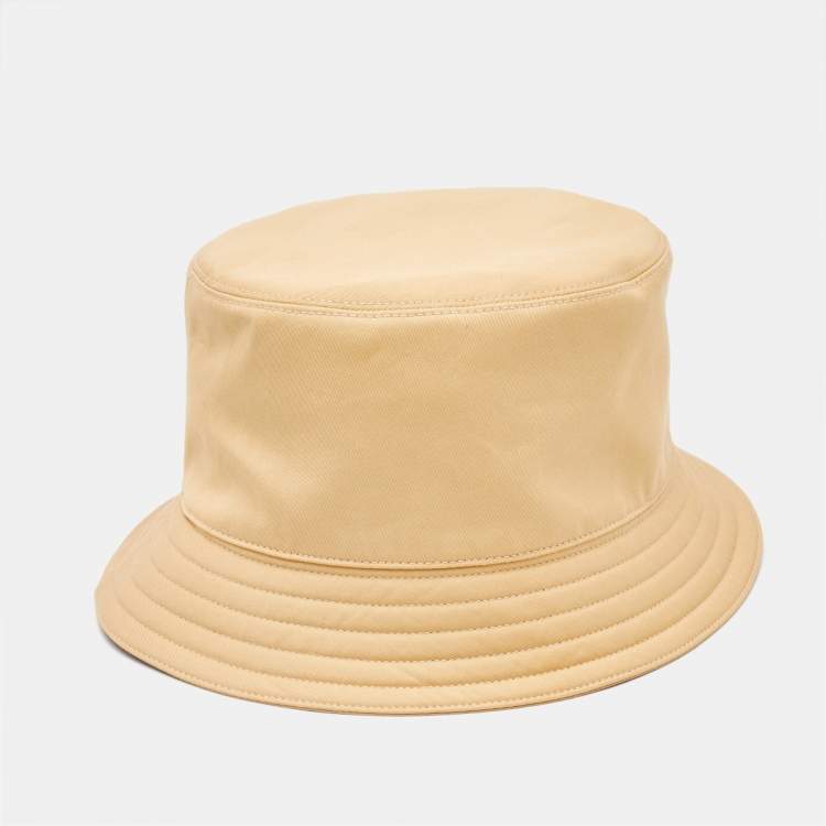 Pre Owned Hermès Light Yellow Feux D'Artifice Cotton Bucket Hat (59)