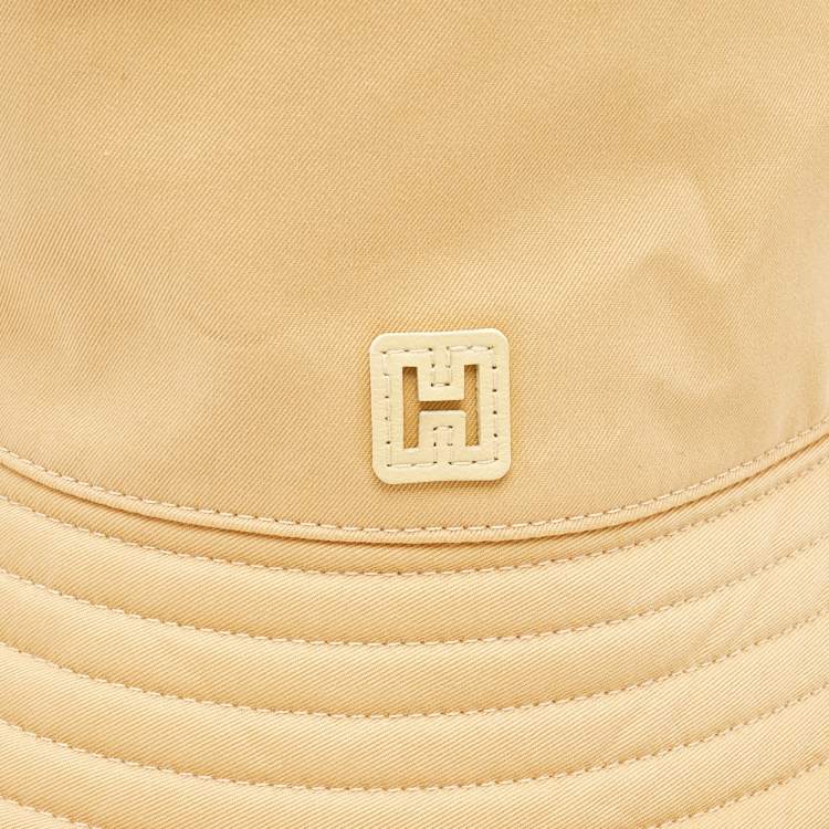 Pre Owned Hermès Light Yellow Feux D'Artifice Cotton Bucket Hat (59)