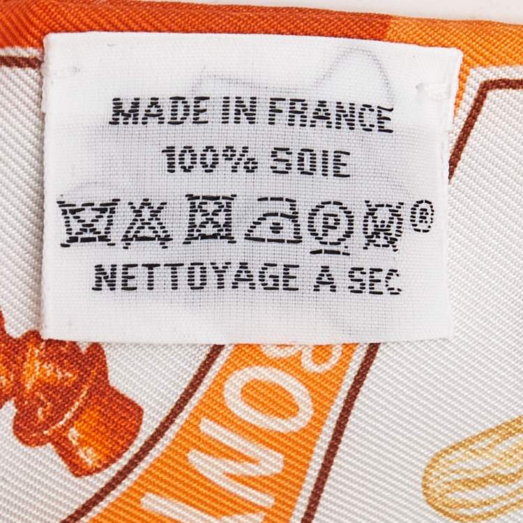 Pre Owned Hermès Orange Funny Ice Cream Silk Twilly 