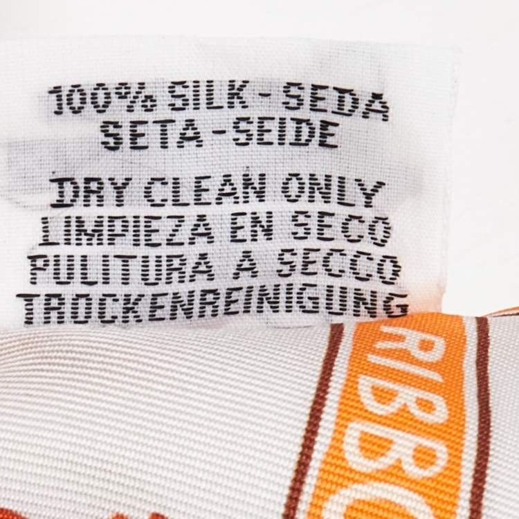 Pre Owned Hermès Orange Funny Ice Cream Silk Twilly 