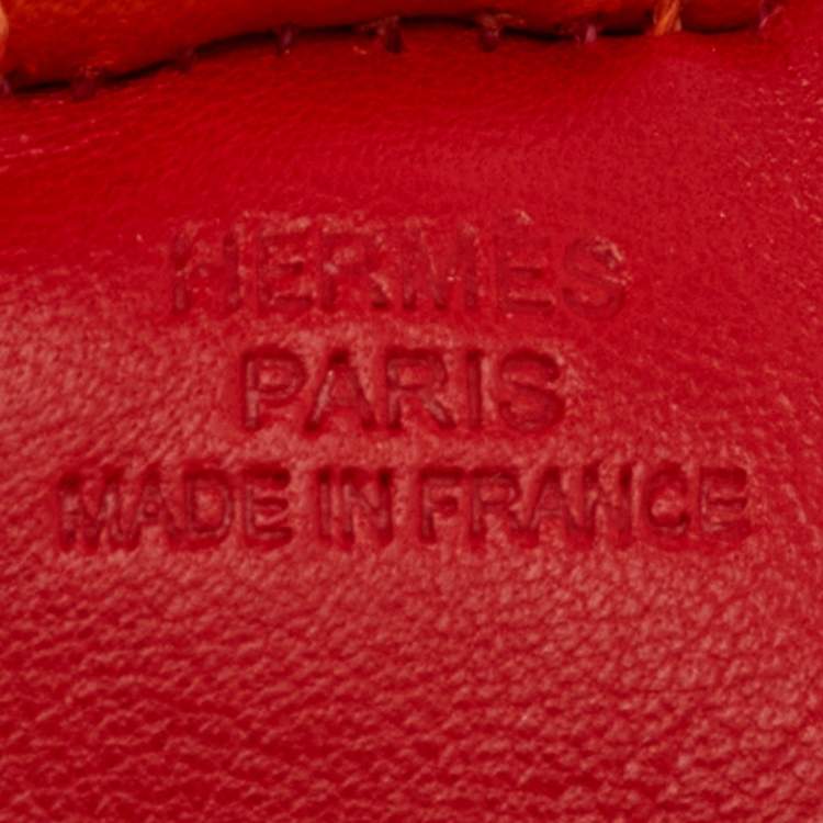 Pre Owned Hermes Cornaline/Cuivre Milo Leather GriGri Rodeo Bag Charm PM