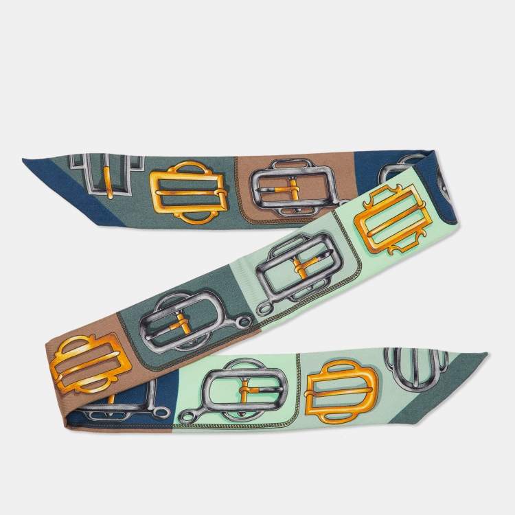 Pre Owned Hermes Multicolor Bouclerie d'Attelage Silk Twilly