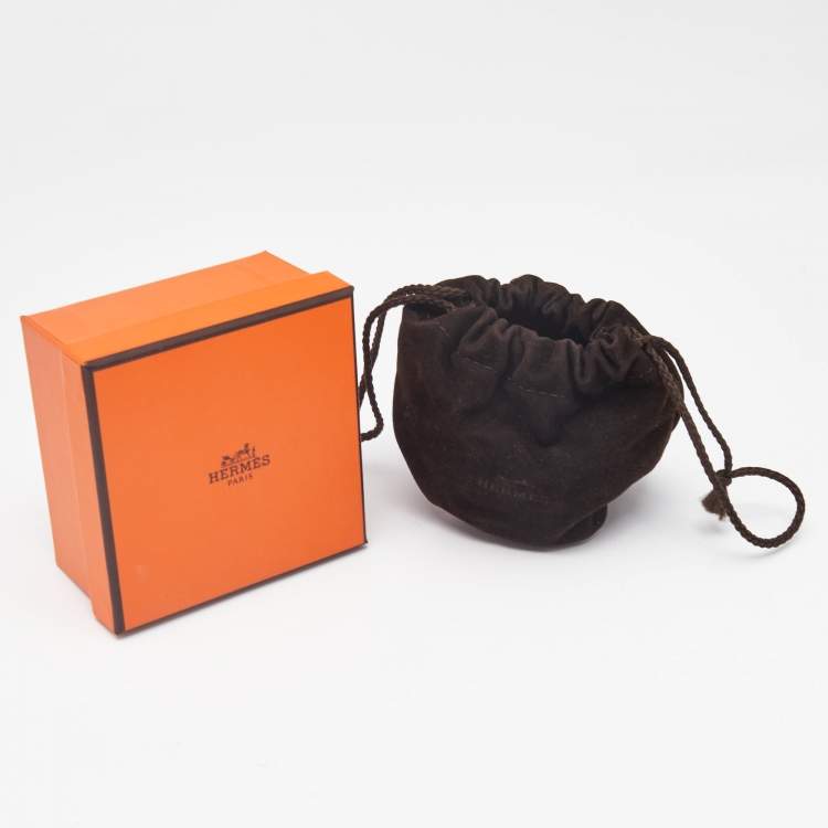 Pre Owned Hermes Collier de Chien 24 Leather Rose Gold Tone Bracelet 