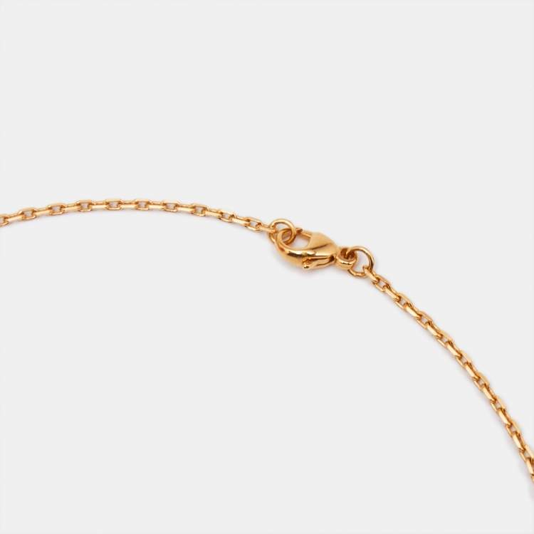 Pre Owned Hermès Mini Pop H Enamel Gold Plated Necklace