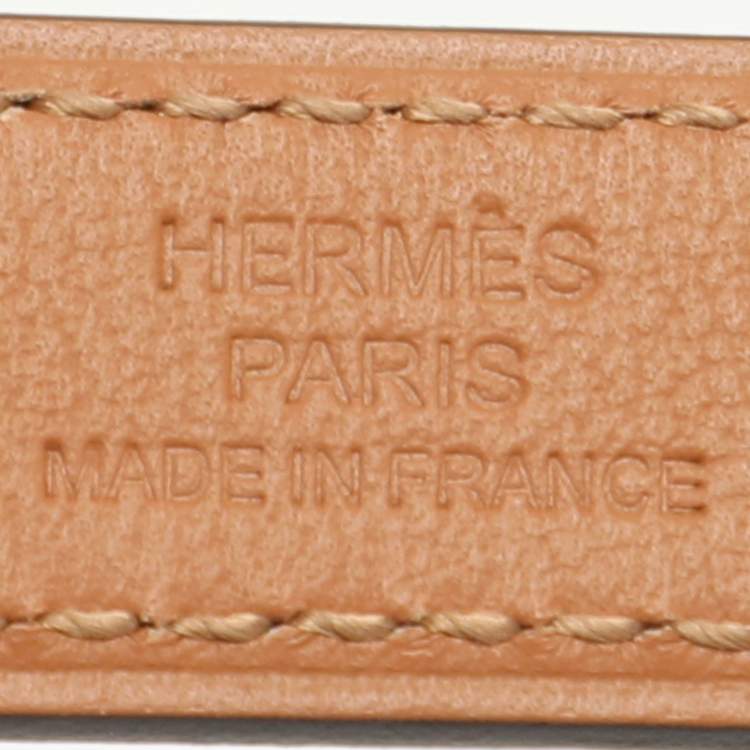 Pre Owned Hermes Blue Aztec Epsom Leather Gold Tone Finish Kelly 18 Belt Adjustable